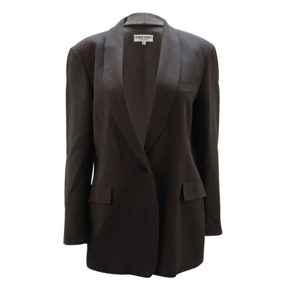 Giorgio Armani Single Breasted Jacket in Black Wool